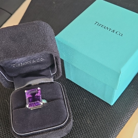 Vintage Tiffany & Co. Sterling Silver "Sparklers" Ring with Amethyst, Size 6 - Picture 6 of 9